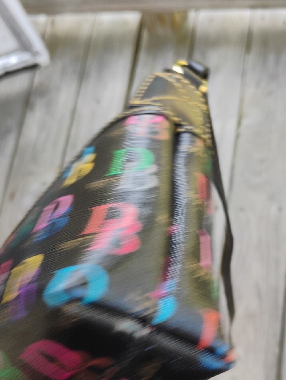 Dooney & Bourke Black Multicolor DB Logo Crossbody - Picture 3 of 10